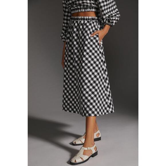 NWT Anthropologie Maeve Gingham Skirt Set - Small - Picture 3 of 7